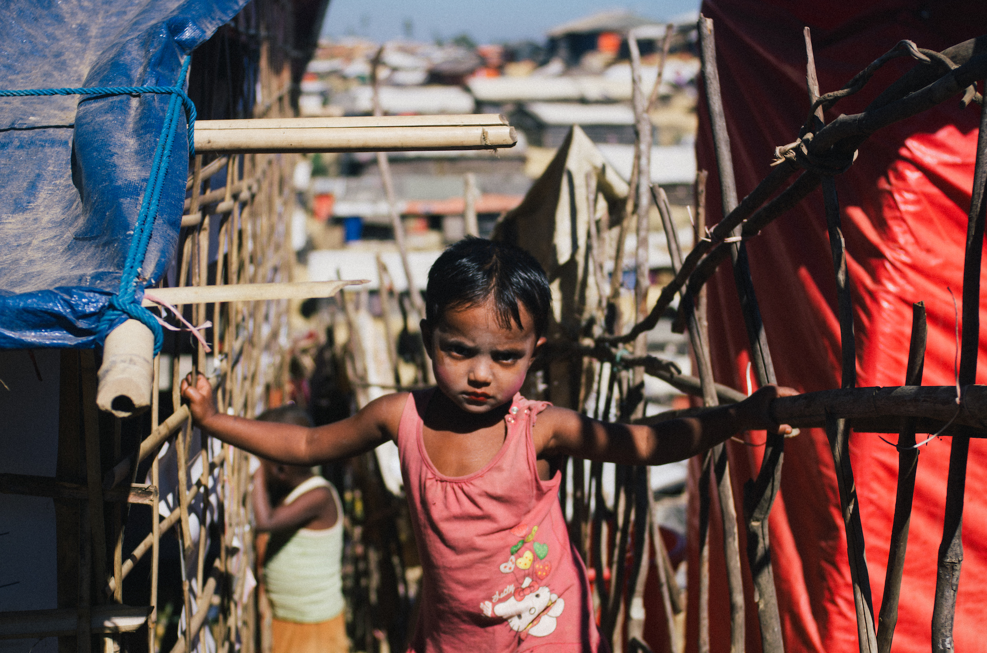 A child in Bangladesh's Rohingya refugee camps