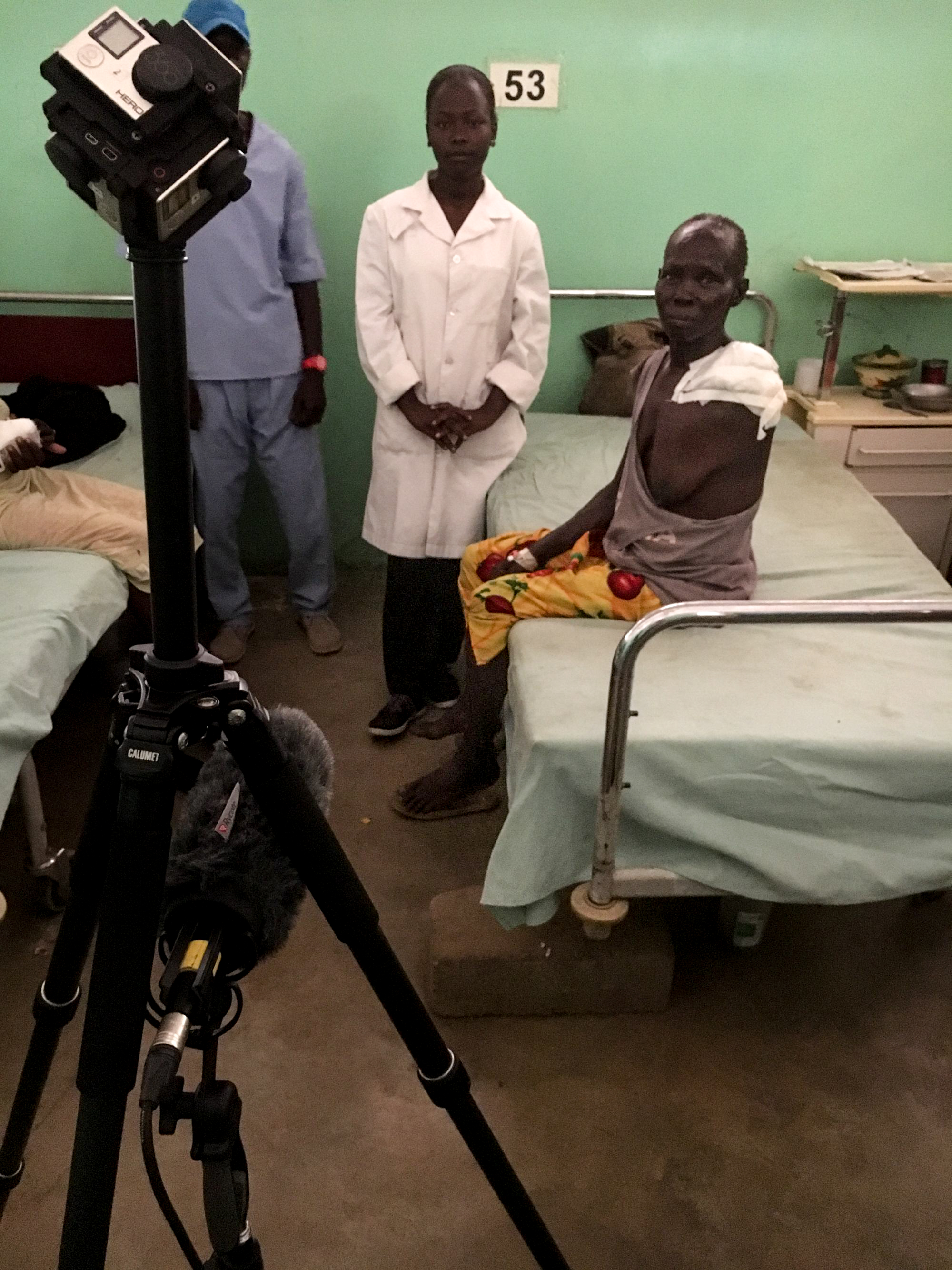 Hanan shares her story in the Mother of Mercy Hospital, Kurmi A victim of a bomb in the Nuba Mountains