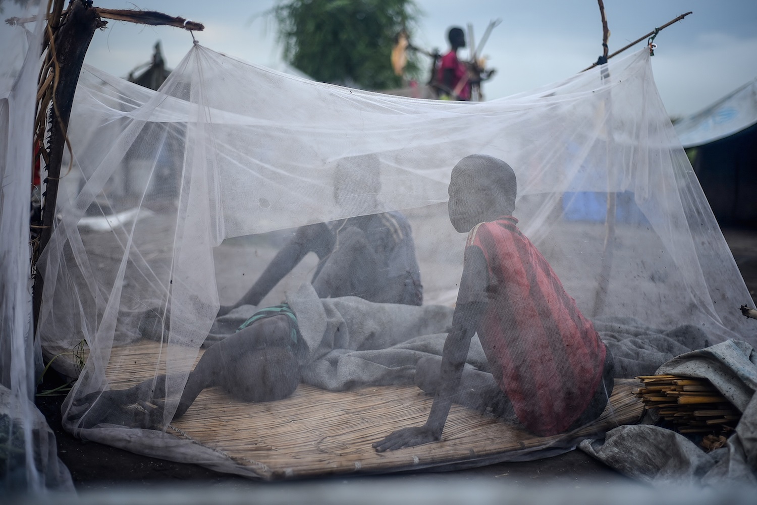 Displaced children on the island of Kok