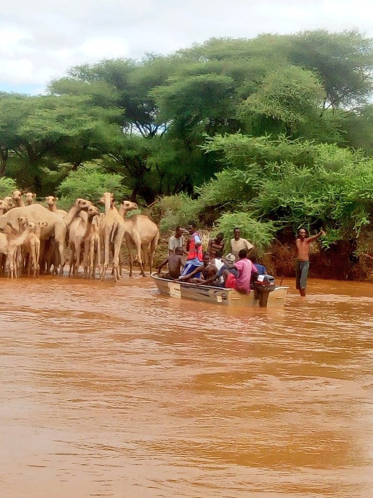 Nine people marooned by floodwaters on Saturday 19 October 2019 after Tana river burst its banks.