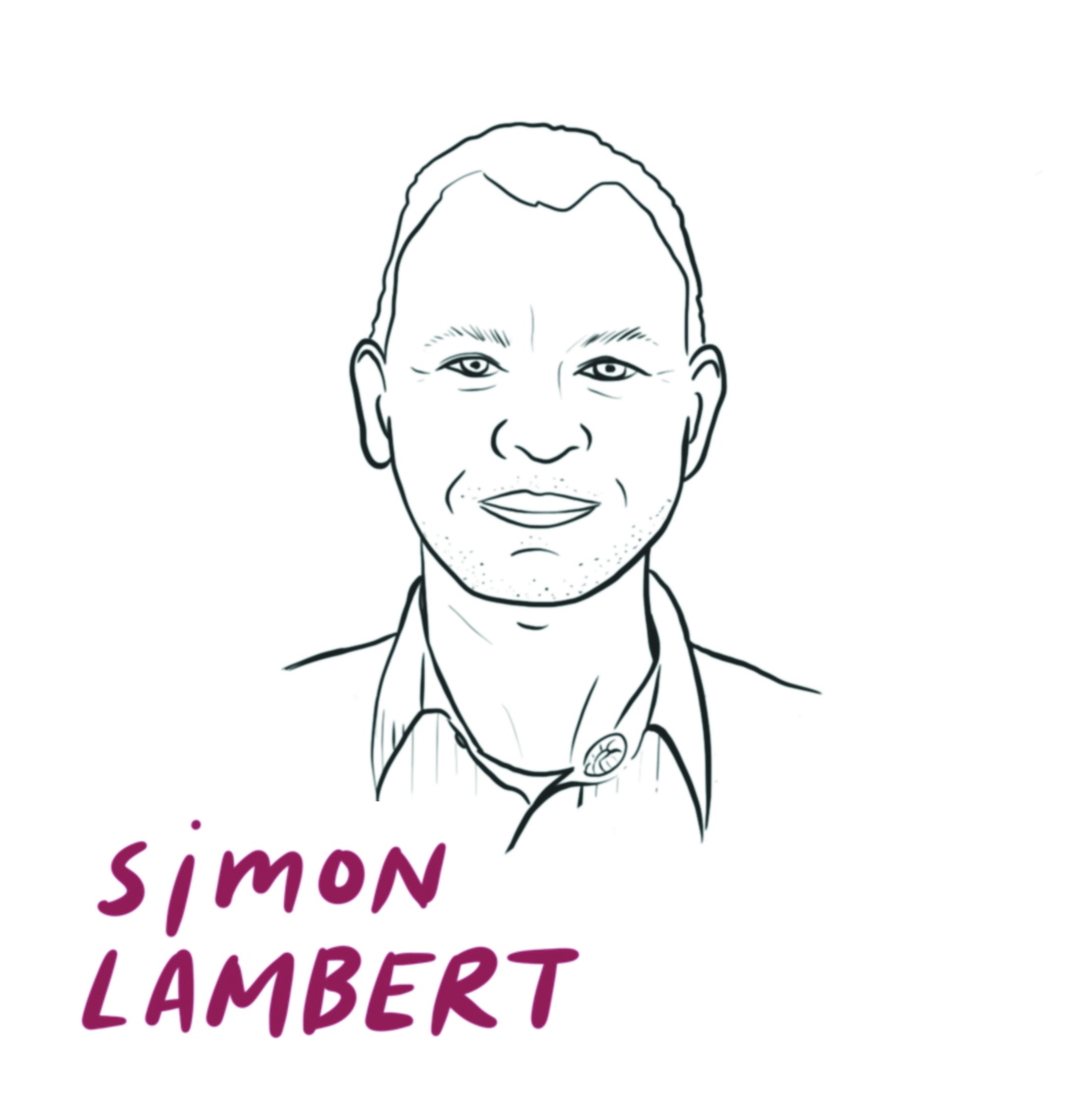 Illustrated headshot of Simon Lambert