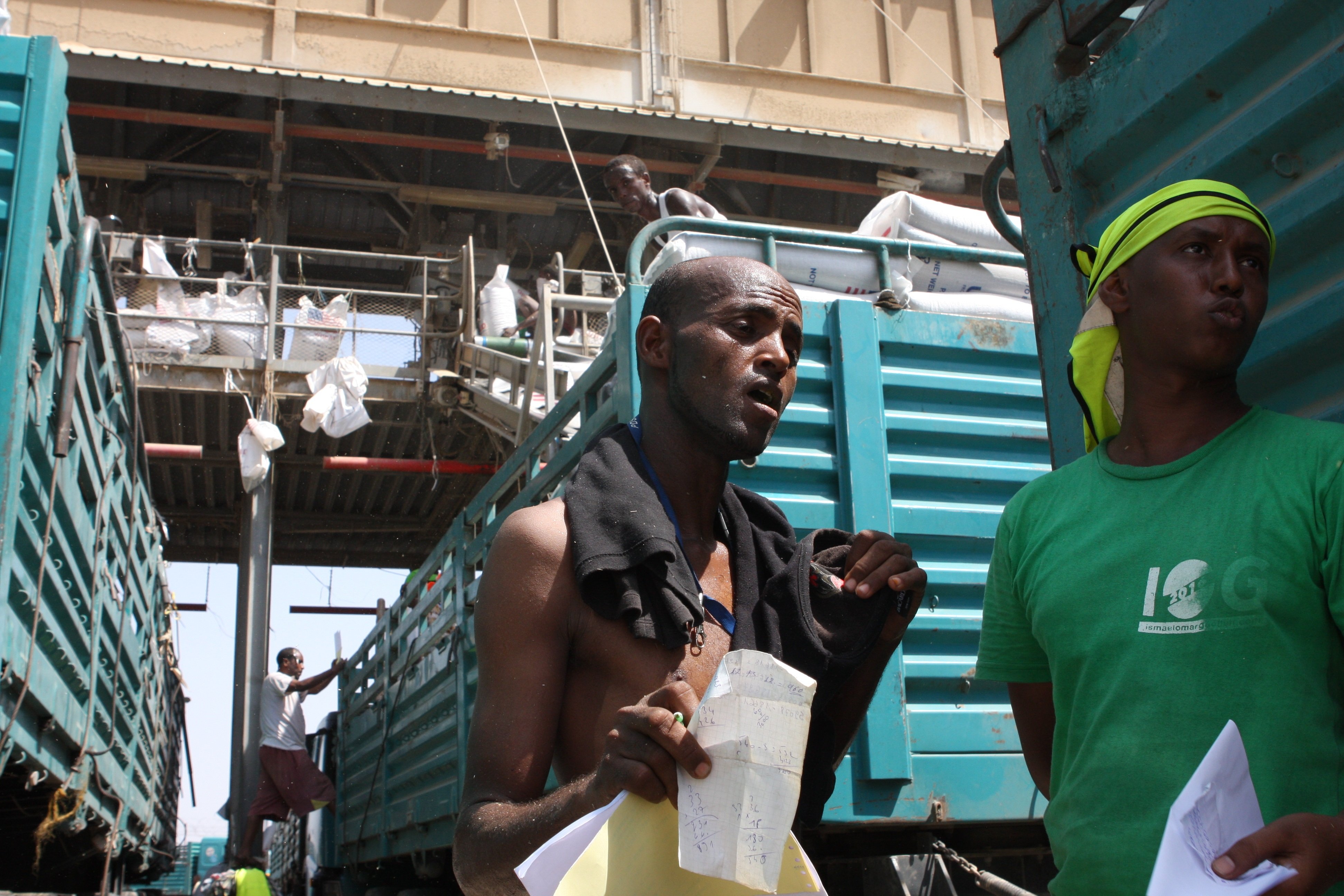 Djibouti Port offloading food