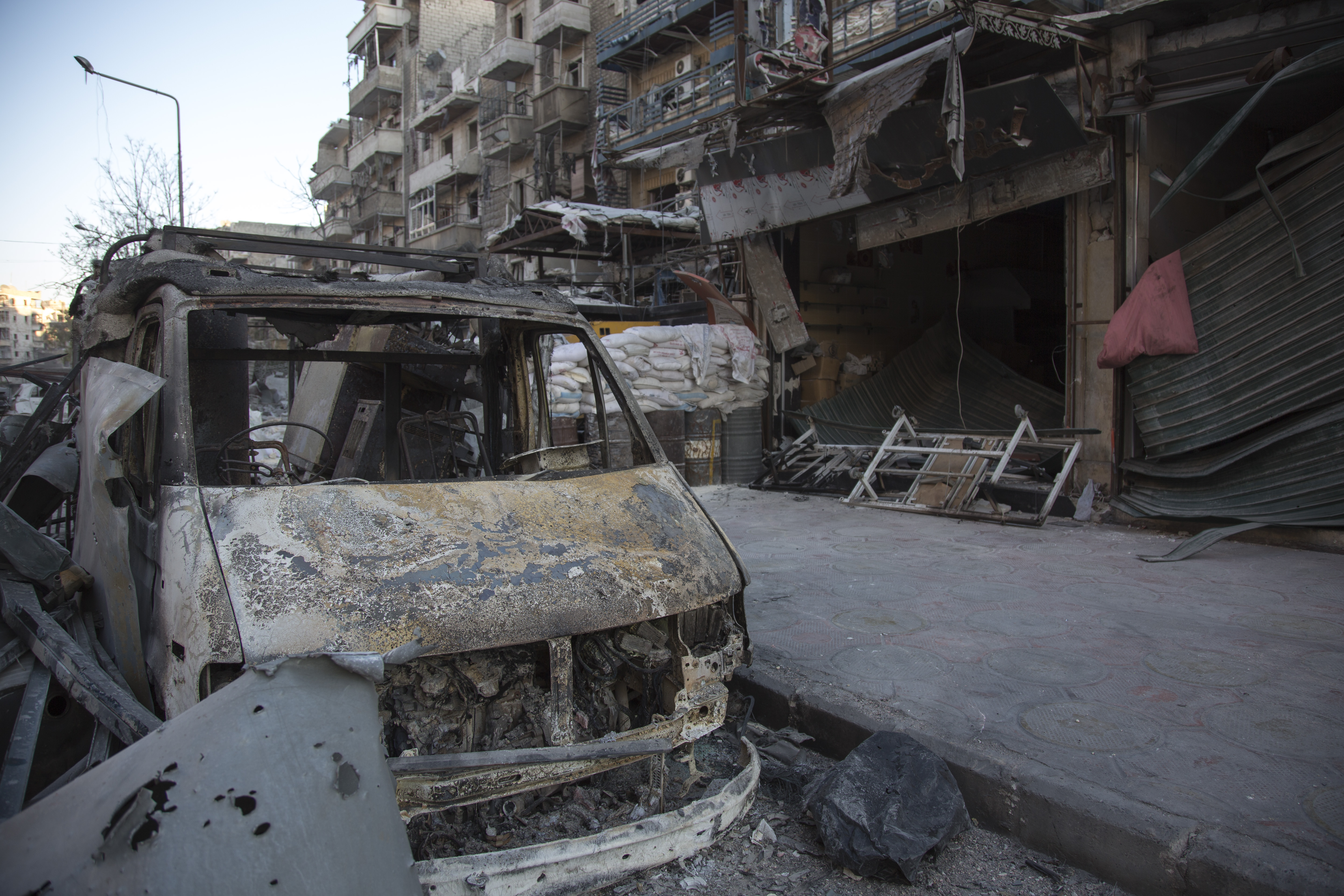 A bombed out ambulance