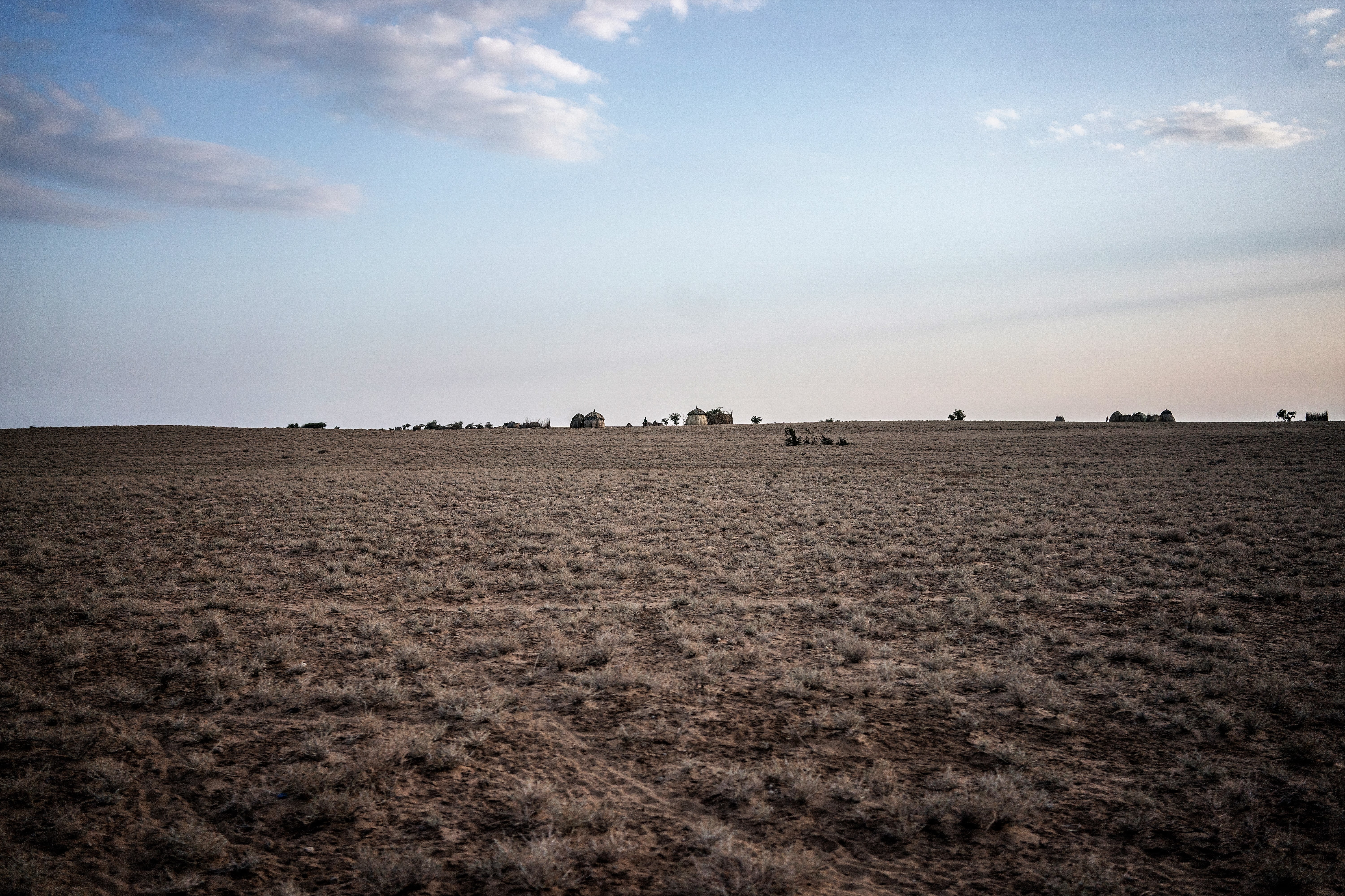 Drought-ravaged rangeland in Turkana County, Kenya