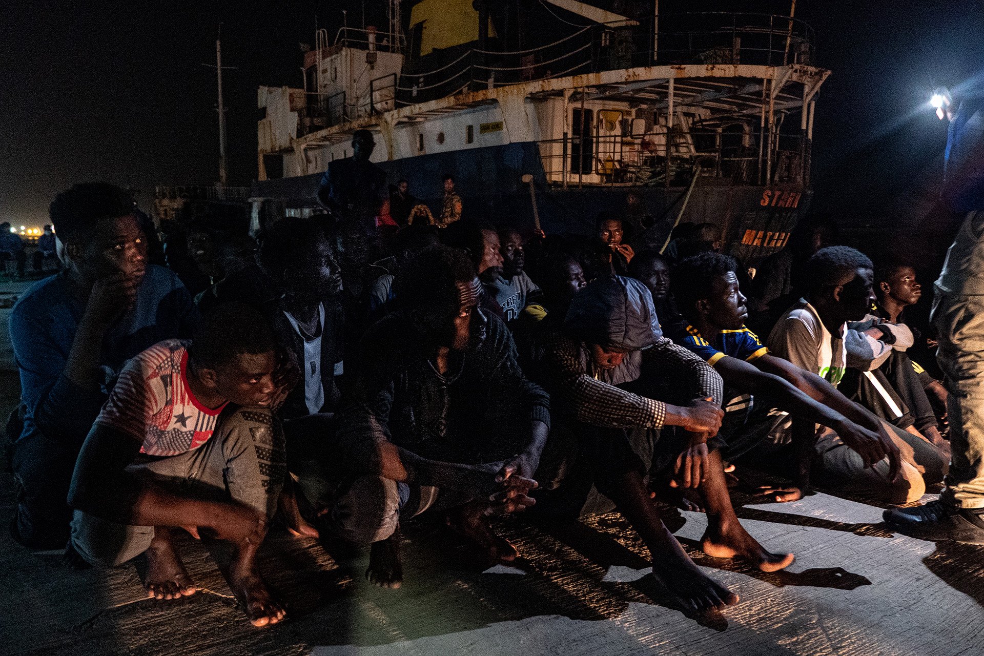 African migrants at Tripoli’s navy base