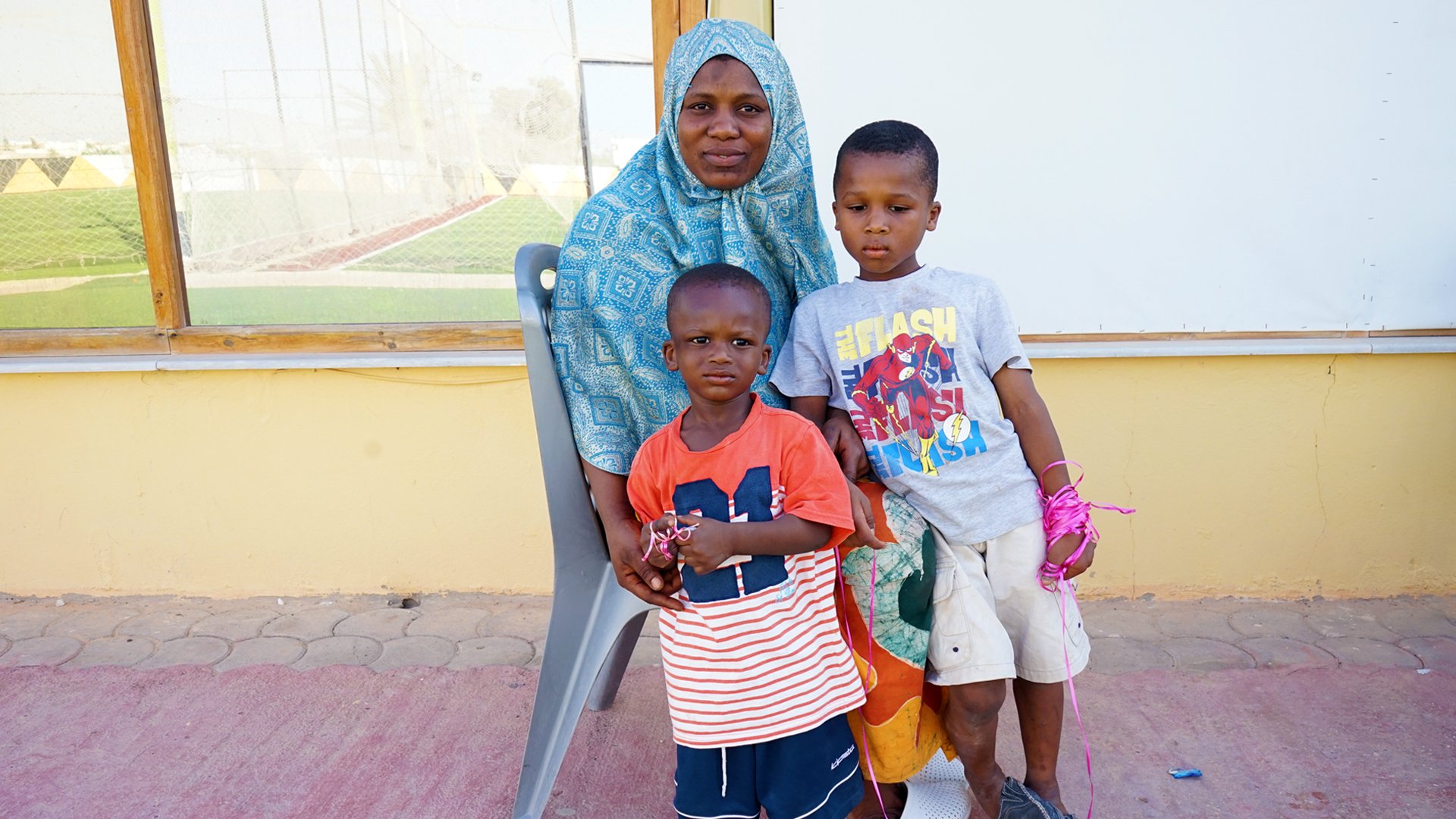 Fatoumata Camara and her two young sons have spent nearly two years in southeast Tunisia, having been brought there after a failed attempt to cross the Mediterranean from Libya to Italy.