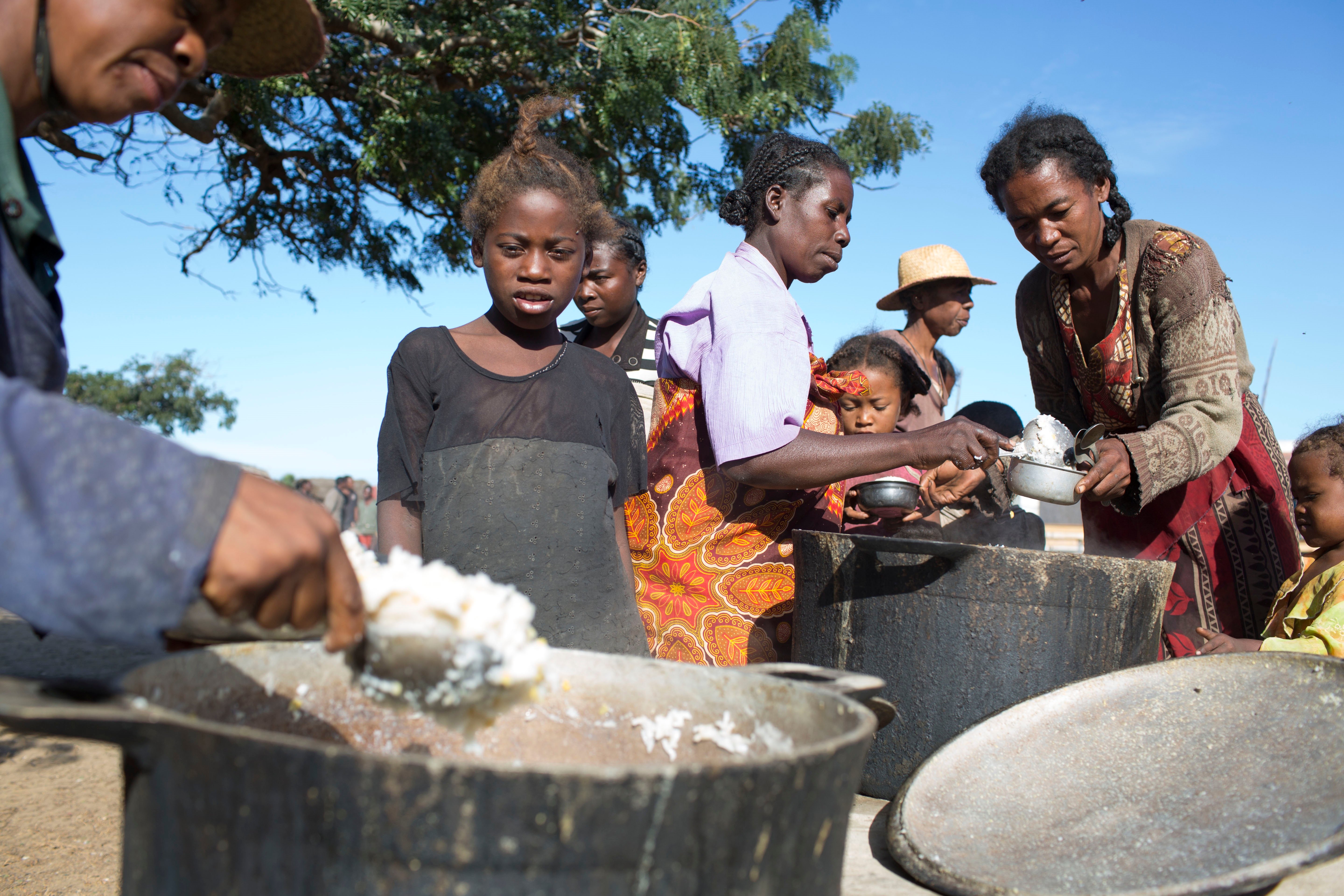 Food aid distribution southern Madagascar