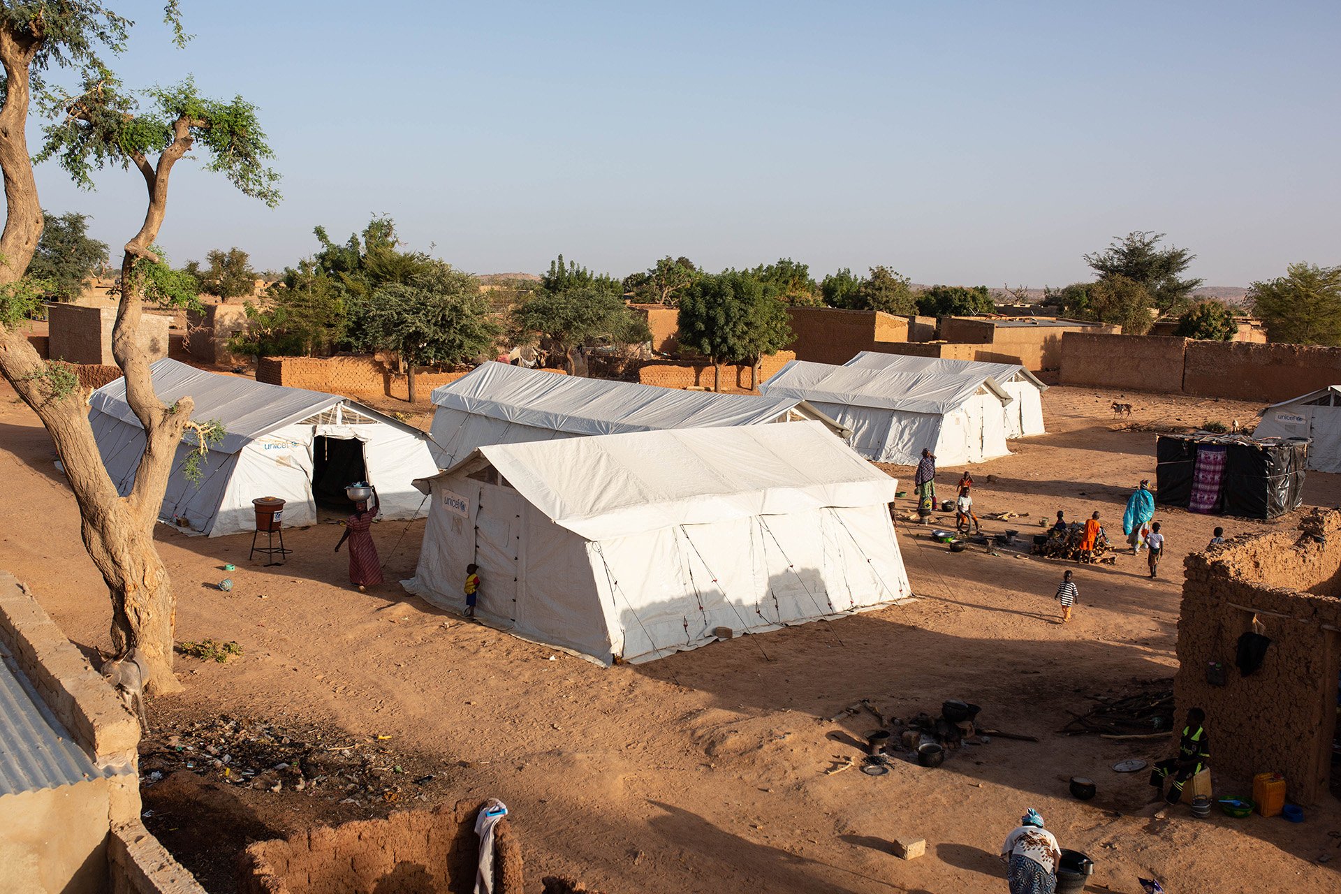 A camp for displaced people in central Mali’s Bandiagara region. Residents arrived in December after jihadists made them leave their villages.