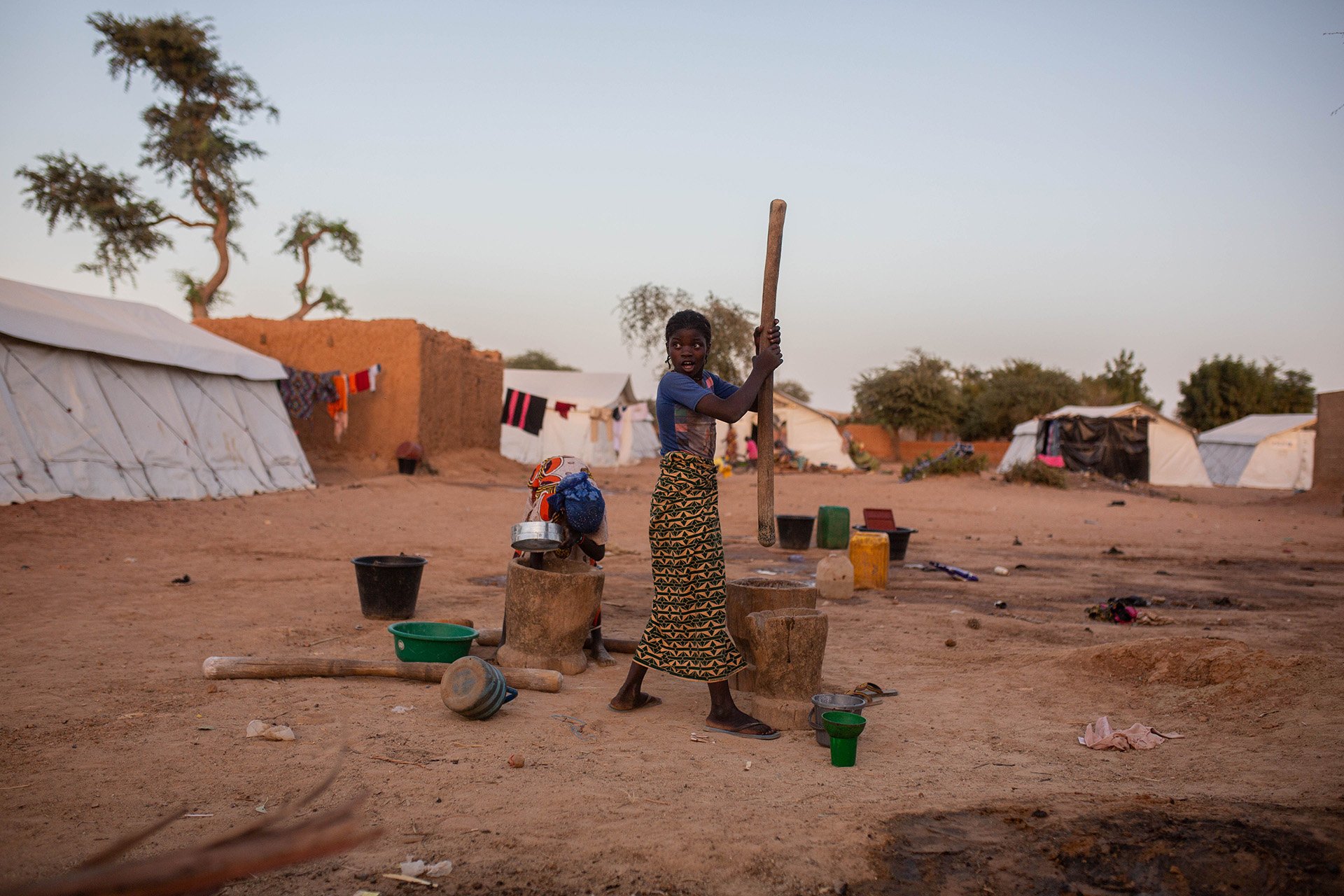 A displacement camp in central Mali’s Bandiagara region. More than 350,000 are currently internally displaced and 1.8 million people are expected to face severe hunger in the coming months.