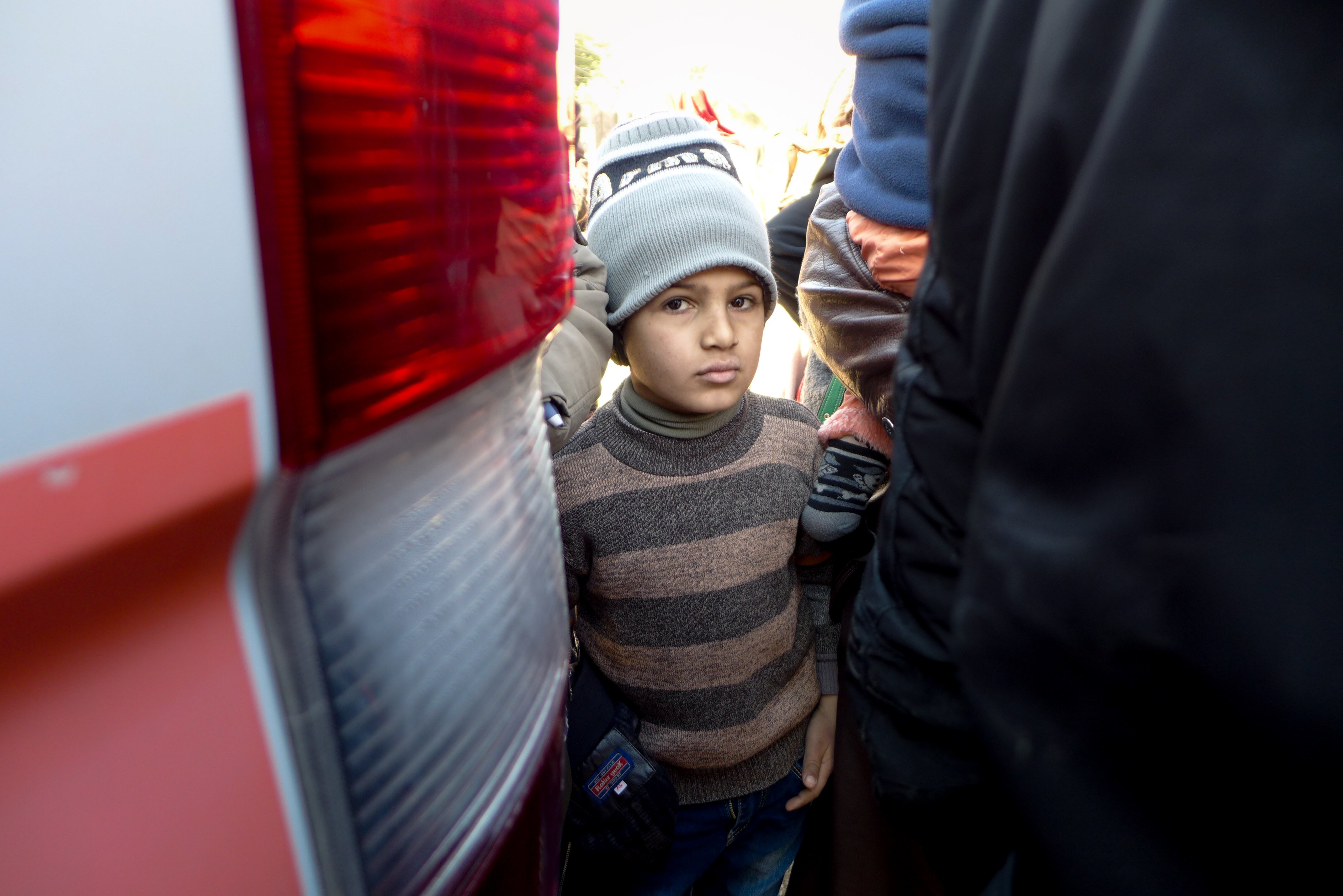 Boy and ambulance