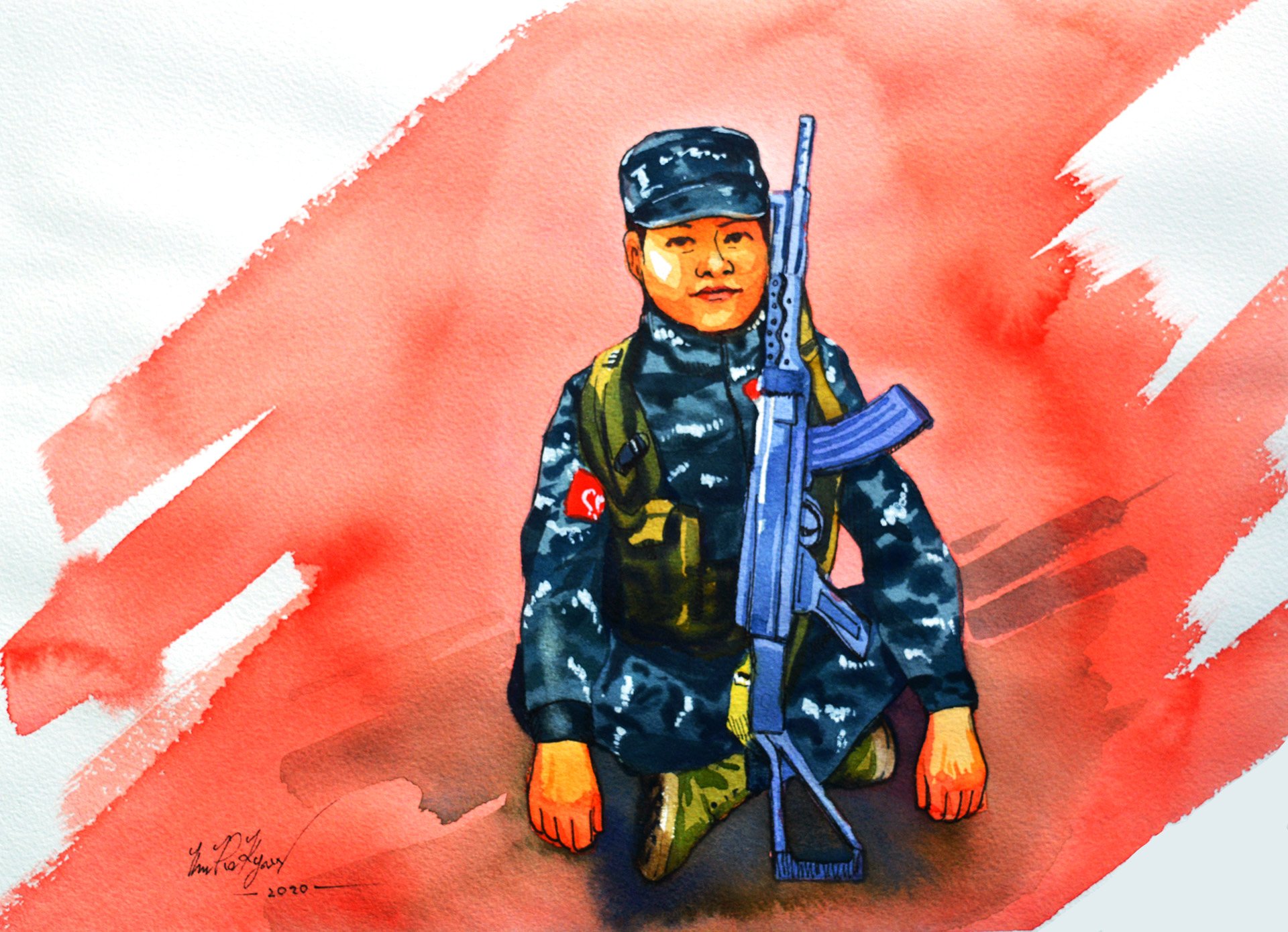 An illustration of a soldier