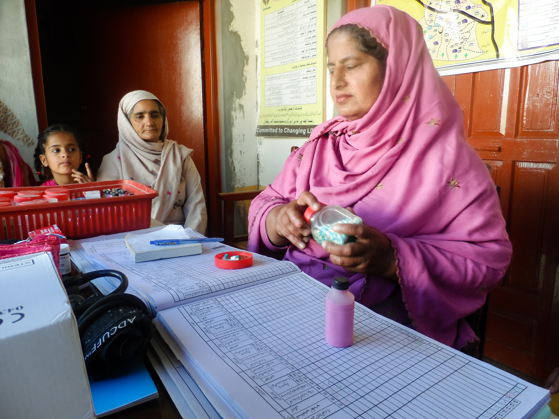 Health worker at NGO clinic in Pakistan