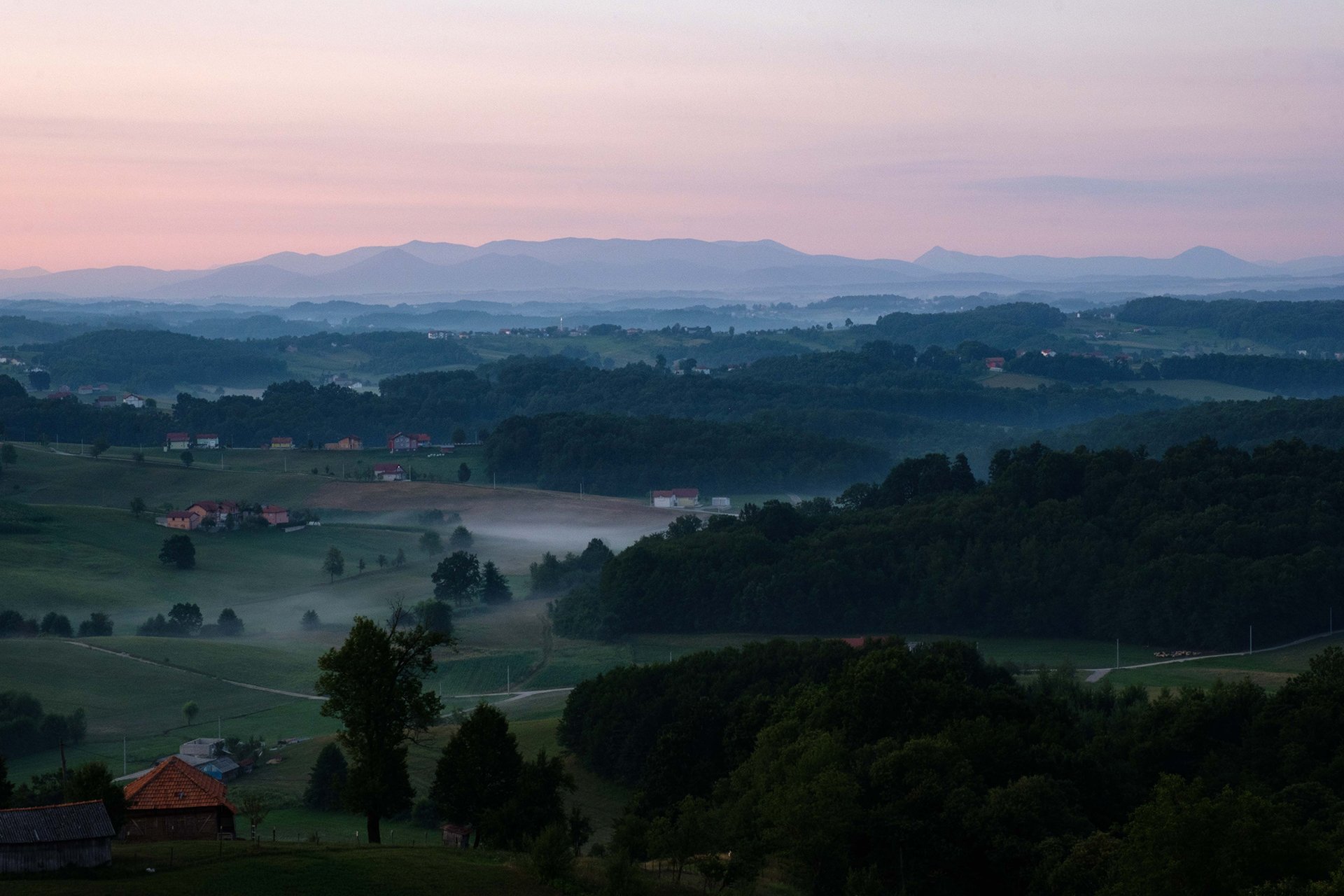 View from the road towards Šturlić in Bosnia toward the Croatian border