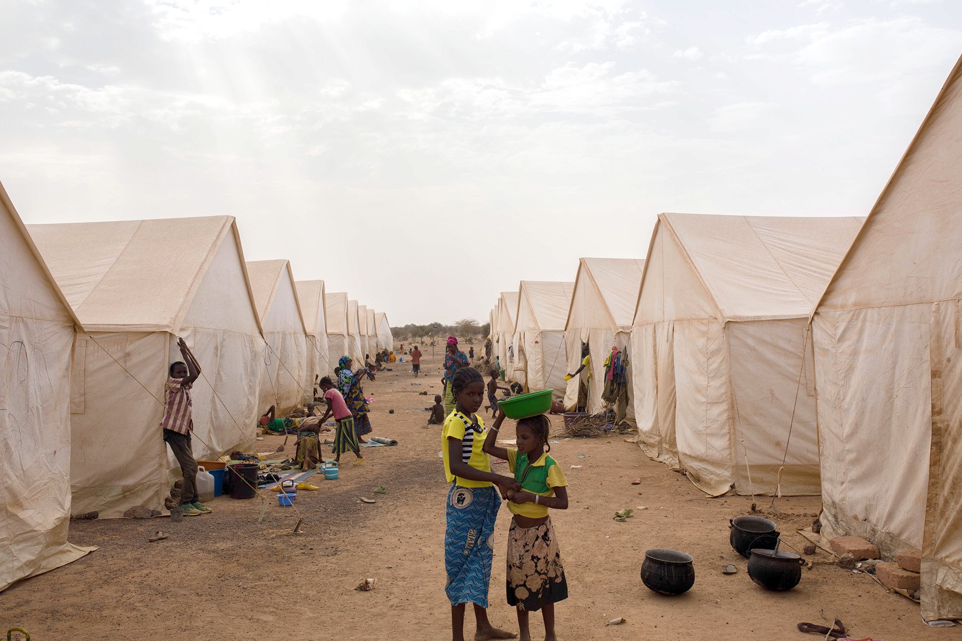 A camp for internally displaced people in northern Burkina Faso.