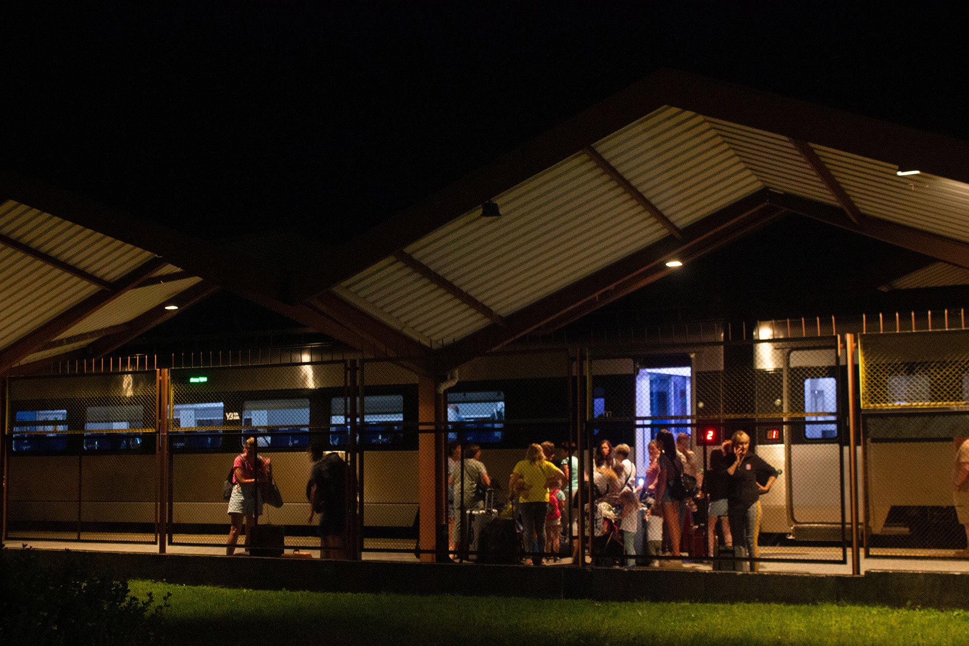 At the train station in Przemyśl, Poland, people wait to board a long delayed train to return to Ukraine on 25 June.