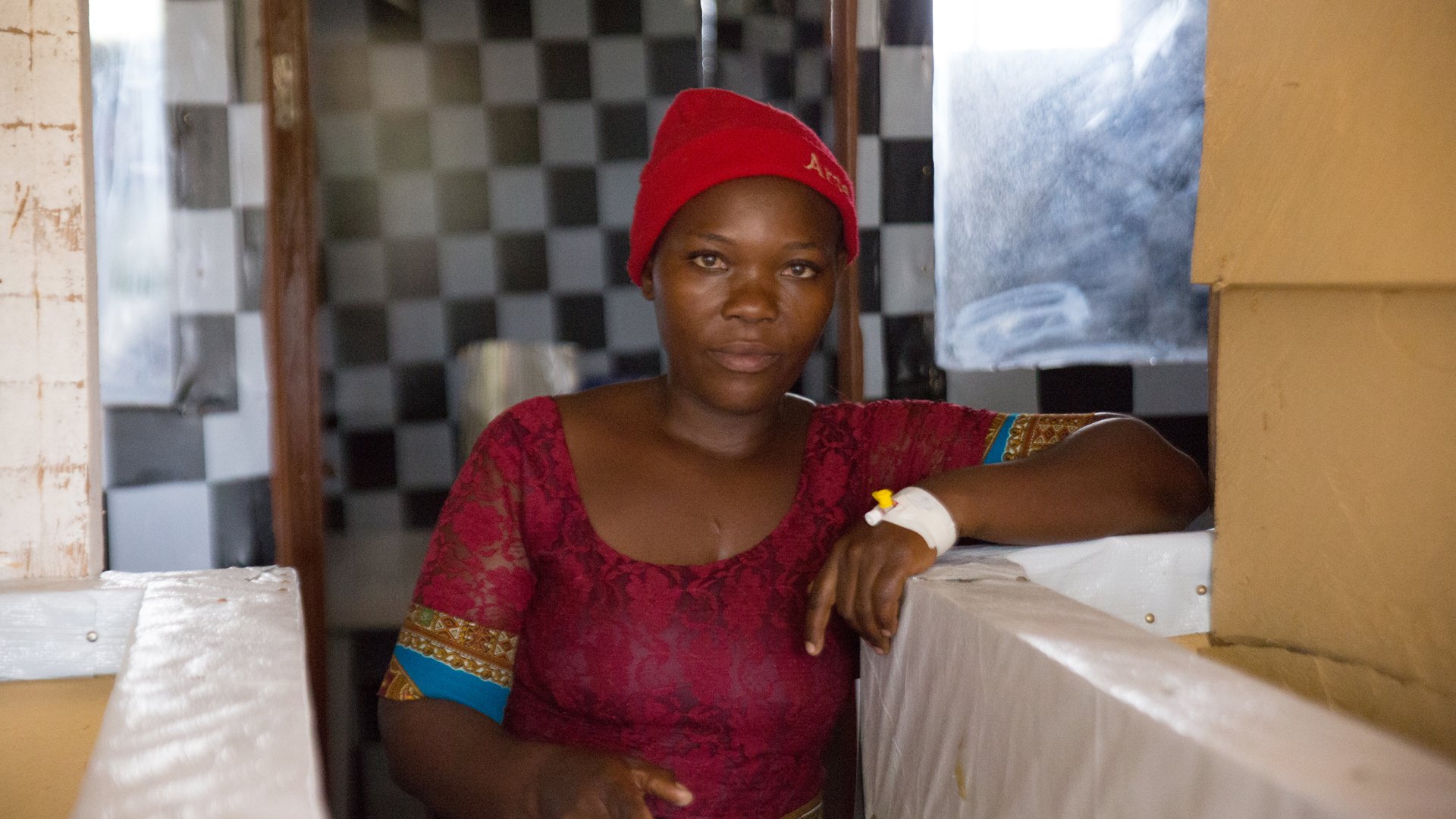 Malumalu at the quarantine area of the Mandrandele health center in Beni