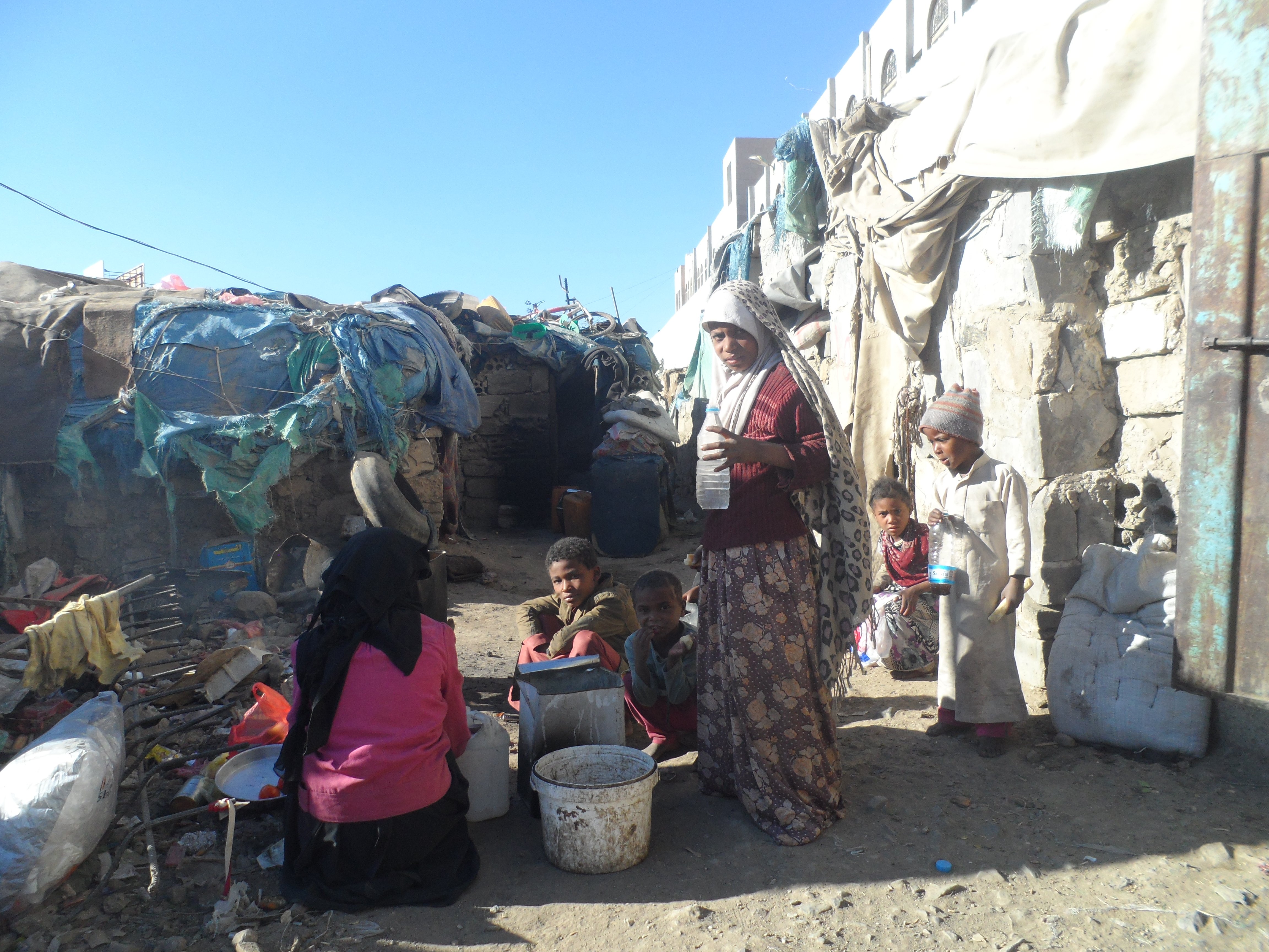 Family in a slum