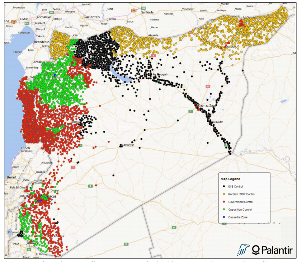 Map of the Syrian conflict 