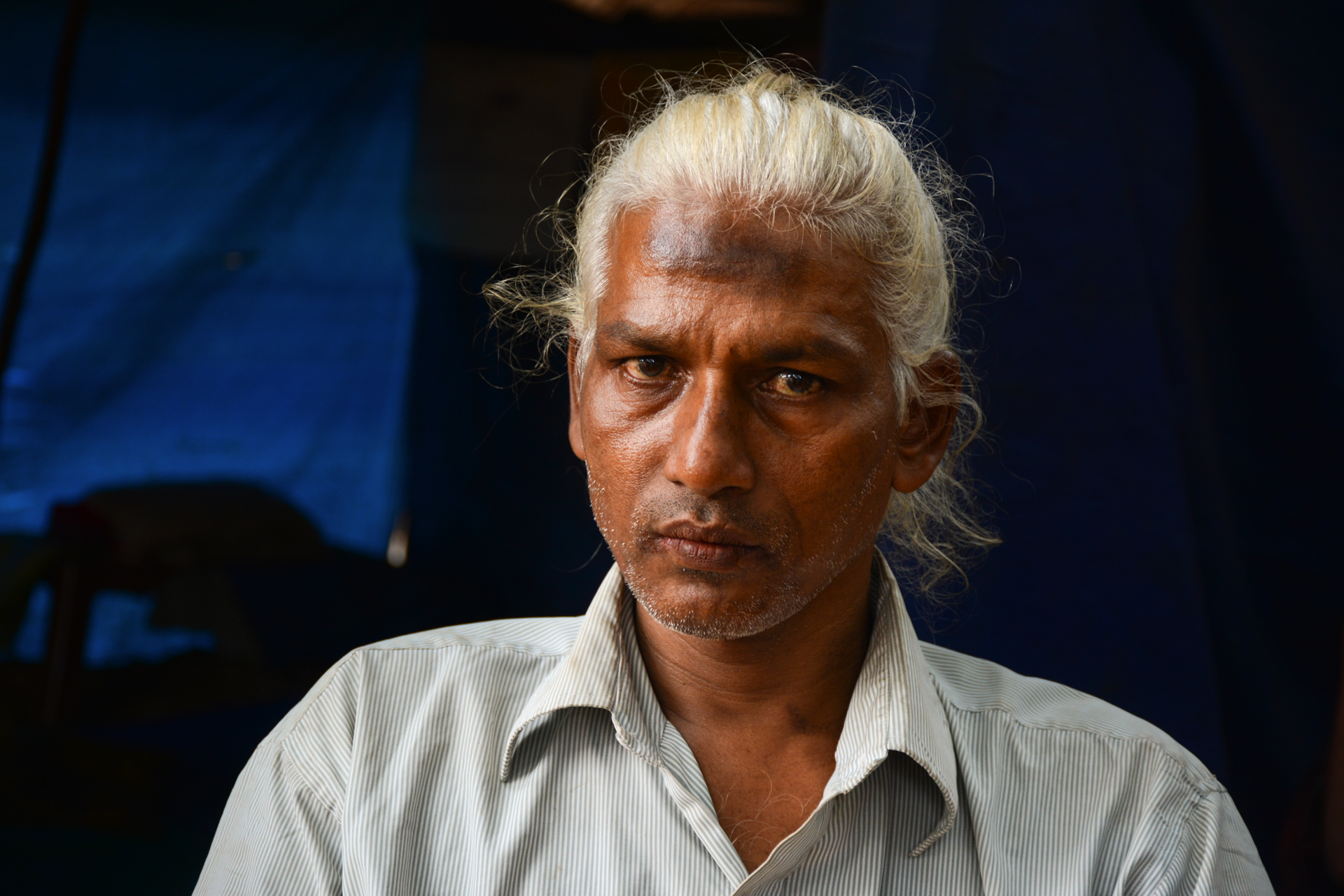 Portrait of a white haired man