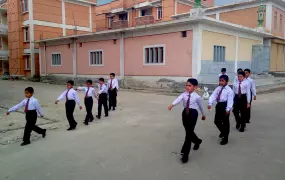 Students at Zamung Kor school