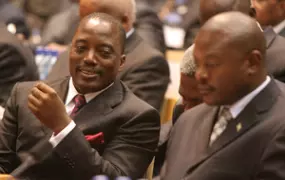 [Kenya] Joseph Kabila, President of the Democratic Republic of Congo (left) next to Pierre Nkurunziza, President of Burundi, at the International Conference on the Great Lakes Region in Nairobi, Kenya, 14 December 2006. Heads of state and governments are 