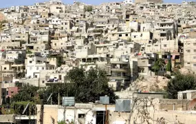 View of an illegal neighborhood on the north-east edge of Damascus, Syria, 3 April 2007. Between four to five million people live in Damascus and its surrounding countryside, including over half a million Palestinian and Iraqi refugees, making it by far t