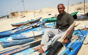 Ghanem Abu Jamal says many fishermen use very fine nets, which catch baby fish and prevent stocks from replenishing.