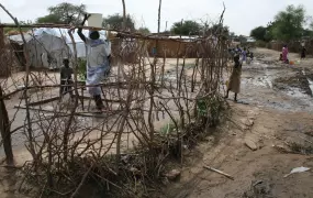 Displaced people in Mornei camp, West Darfur. Water is plentiful in this camp but experts fear other IDP camps in Darfur could face dire water shortages in the event of inadequate rains.