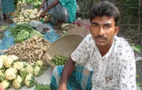 A vender at the Chunakhali food market in Bangladesh's Barguna District, says prices have rocketed in the wake of Cyclone Sidr, which devastated much of the area on 15 November 2007.