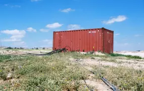 A central water point with pulled pipes.