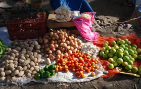 Vegetables in street market in Cape Verde