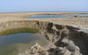 There are an increasing number of sink holes in the southern shores of the Dead Sea as a result of shrinking water levels