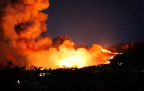 Wildfire in Santa Barbara, California, USA in 2008