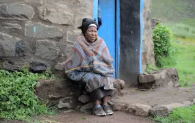 Mamokoto Maluke is receiving seeds for her vegetable garden and supplementary food for her grandson through a new joint programme by the United Nations and the Lesotho government to tackle the worst performing Millennium Development Goals