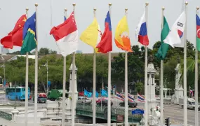 A scene outside the UN ESCAP compound in Bangkok