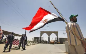 The Rafah Border crossing on the border between Egypt and the Gaza