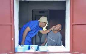 Patients receiving treatment in Ankavandra, about 230km west of the Madagascan capital Antananarivo 