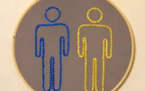 Embroidery to symbolize men who have sex with men