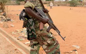 A Somali Transitional Federal Government soldier on the border between Bulo Hawo, the Somali town and Mandera town in northeastern Kenya