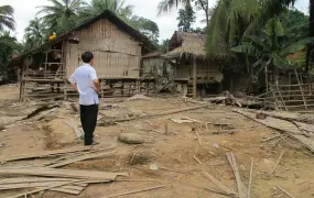 A village affected by floods in central Bolikhamxay Province in 2011
