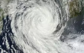 Tropical Cyclone Funso exiting the Mozambique Channel on January 27 2012