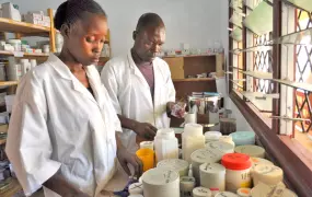 Pharmacy at MSF hospital in Ndélé. CAR has one of the highest rates of deaths from infectious and parasitic diseases in the world