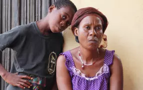 Bah Léontine (seated) escaped a vicious attack by hundreds of armed men on Côte d’Ivoire’s last IDP camp in the restive western region of Duékoué