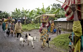 IDPs who fled clashes in Kabindi (North Kivu, eastern DRC) between government forces and rebels (May 2012)