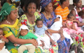 Mothers and their babies attend a clinic in Brazzaville, Republic of Congo