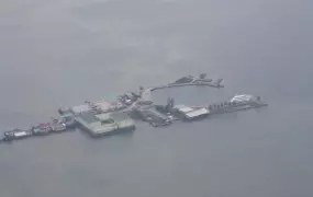 A portion of one of the more than 200 islands of Palau, an island nation in the Pacific Ocean, threatened by rising sea levels