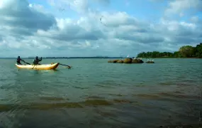 Inland fishermen working in the Kala Weva, a massive 18sqkm water tank built 400 BC Sri Lanka's North Central Province