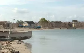 Madagascar beach with boats