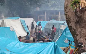 Temporary shelter at the Bossangoa Mission