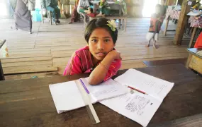 Schoolgirl Pan Kwee, 10, in Chin State's Laung Pan primary school, who said she wants to be a scientist 